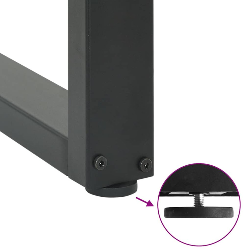 Produktbild för Soffbordsben U-formade 2 st antracit 60x(42-43) cm stål