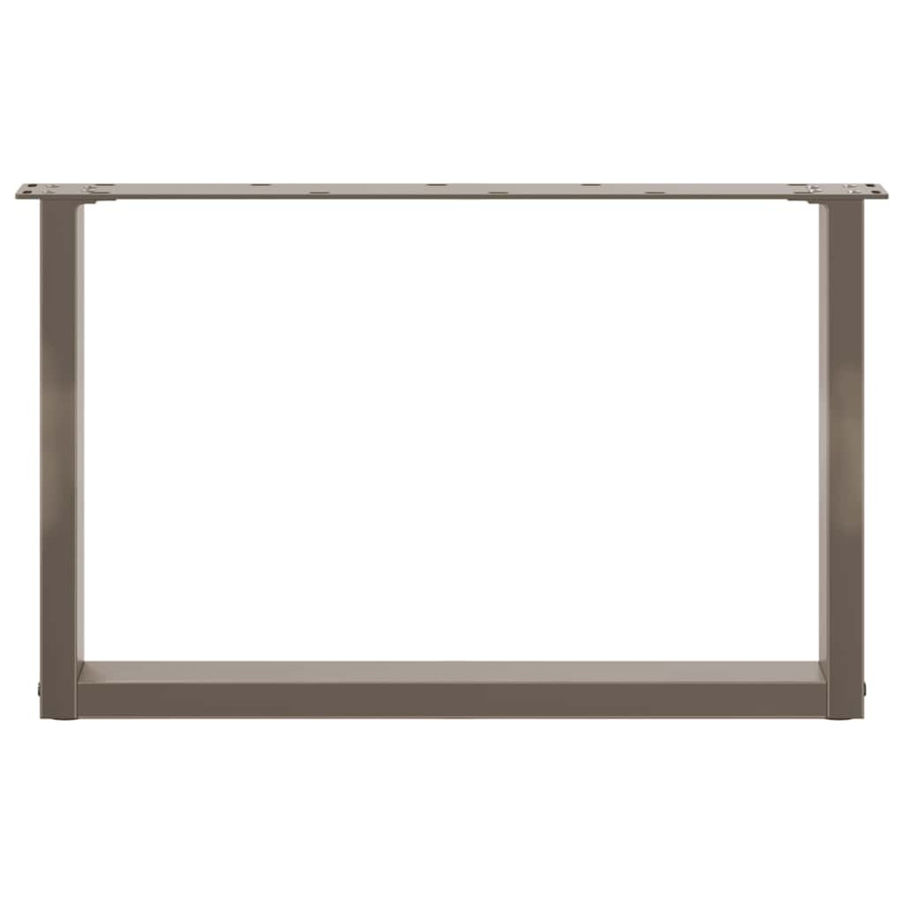 Produktbild för Soffbordsben U-formade 2 st naturstål 60x(42-43) cm stål