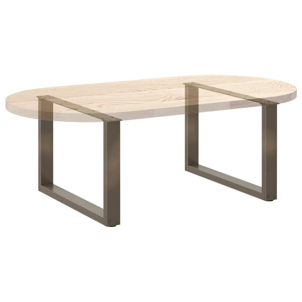 Produktbild för Soffbordsben U-formade 2 st naturstål 60x(42-43) cm stål