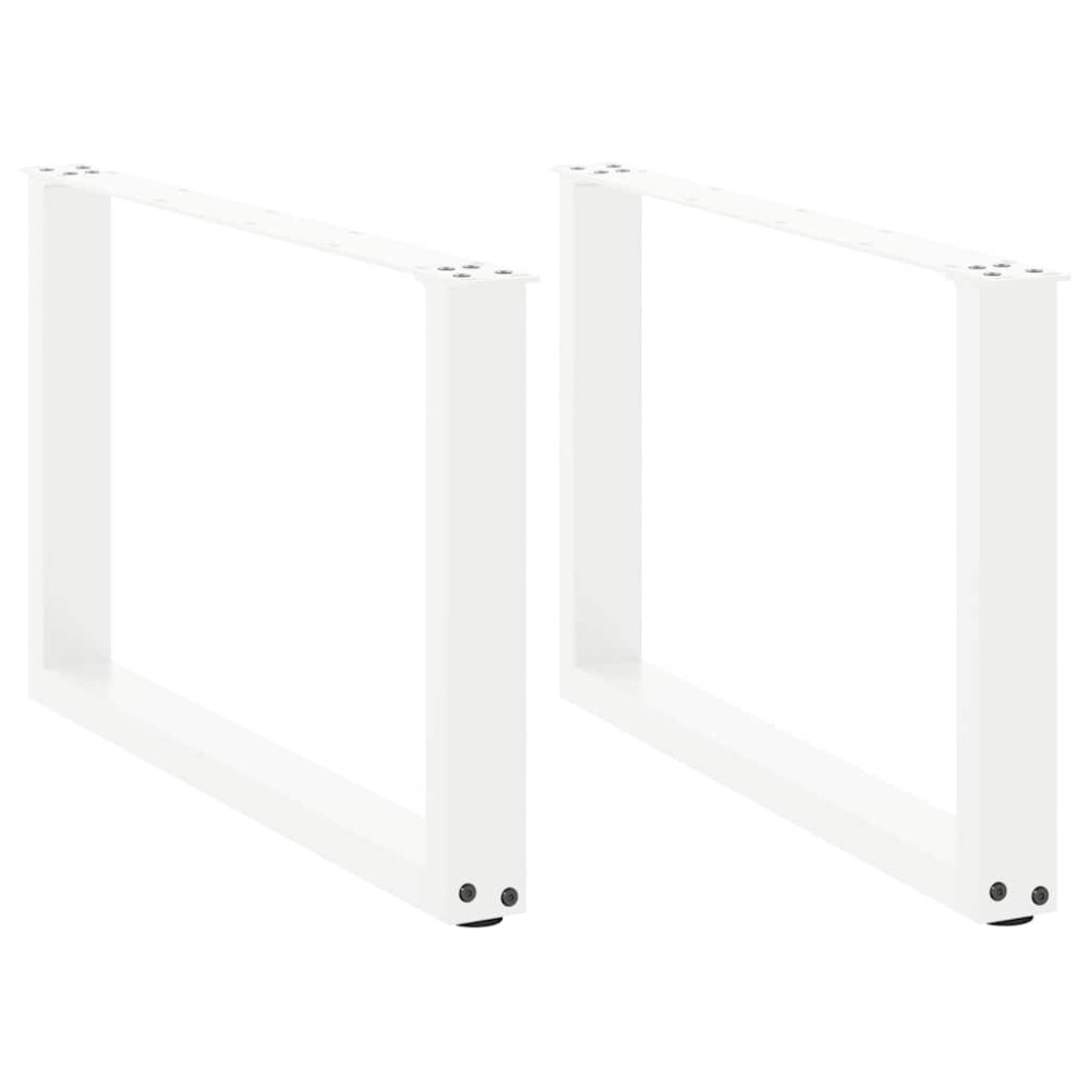 Produktbild för Soffbordsben U-formade 2 st vita 70x(42-43) cm stål