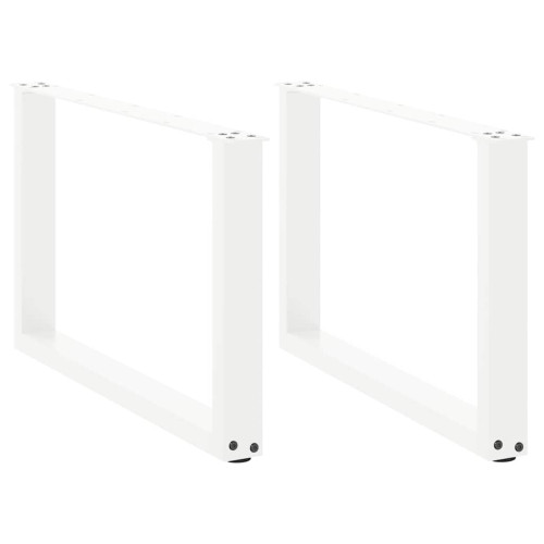 vidaXL Soffbordsben U-formade 2 st vita 70x(42-43) cm stål
