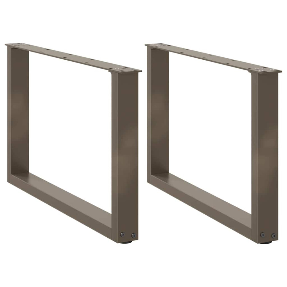 Produktbild för Soffbordsben U-formade 2 st naturstål 70x(42-43) cm stål