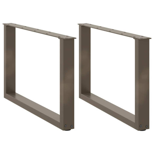 vidaXL Soffbordsben U-formade 2 st naturstål 70x(42-43) cm stål
