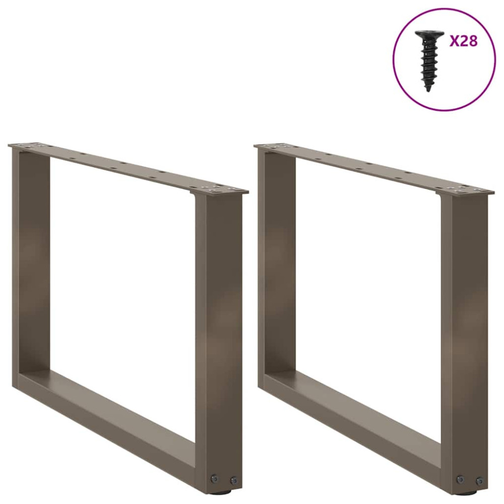 Produktbild för Soffbordsben U-formade 2 st naturstål 70x(42-43) cm stål