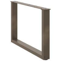 Produktbild för Soffbordsben U-formade 2 st naturstål 70x(42-43) cm stål