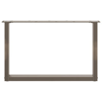 Produktbild för Soffbordsben U-formade 2 st naturstål 70x(42-43) cm stål