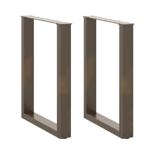 vidaXL Matbordsben U-formade 2 st naturstål 70x(72-73) cm stål