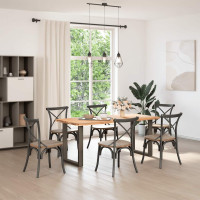 Produktbild för Matbordsben U-formade 2 st naturstål 70x(72-73) cm stål