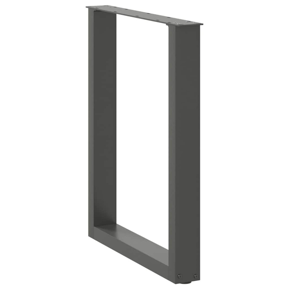 Produktbild för Matbordsben U-formade 2 st naturstål 70x(72-73) cm stål