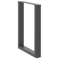 Produktbild för Matbordsben U-formade 2 st naturstål 70x(72-73) cm stål