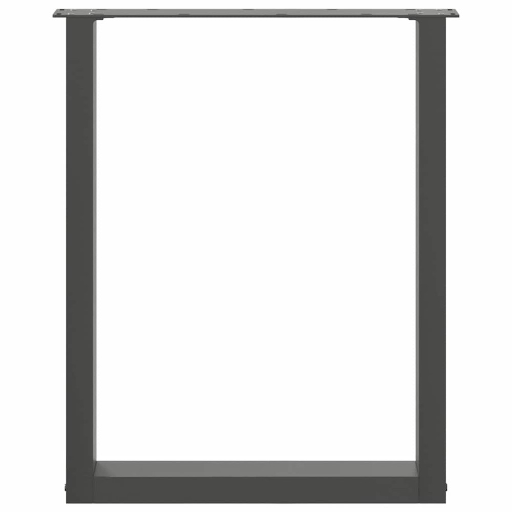 Produktbild för Matbordsben U-formade 2 st naturstål 70x(72-73) cm stål