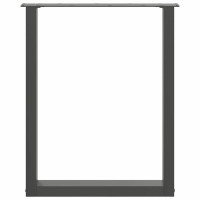 Produktbild för Matbordsben U-formade 2 st naturstål 70x(72-73) cm stål