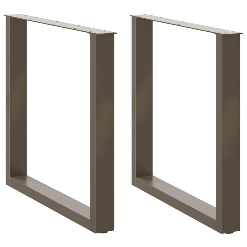 Produktbild för Matbordsben U-formade 2 st naturstål 80x(72-73) cm stål