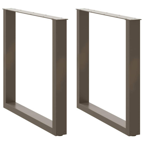 vidaXL Matbordsben U-formade 2 st naturstål 80x(72-73) cm stål