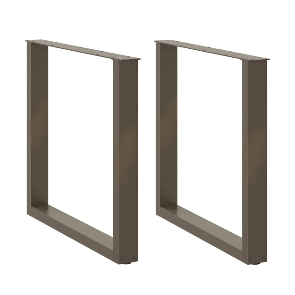 Produktbild för Matbordsben U-formade 2 st naturstål 90x(72-73) cm stål