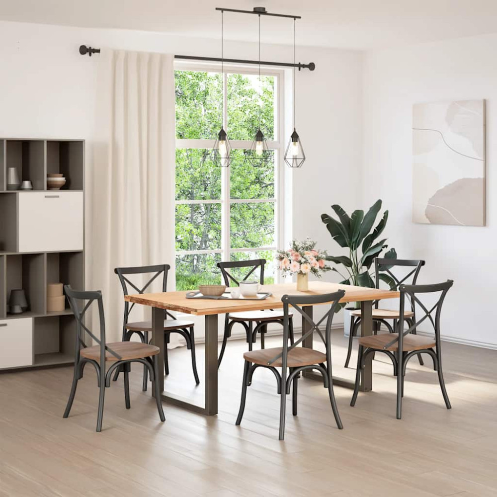 Produktbild för Matbordsben U-formade 2 st naturstål 90x(72-73) cm stål
