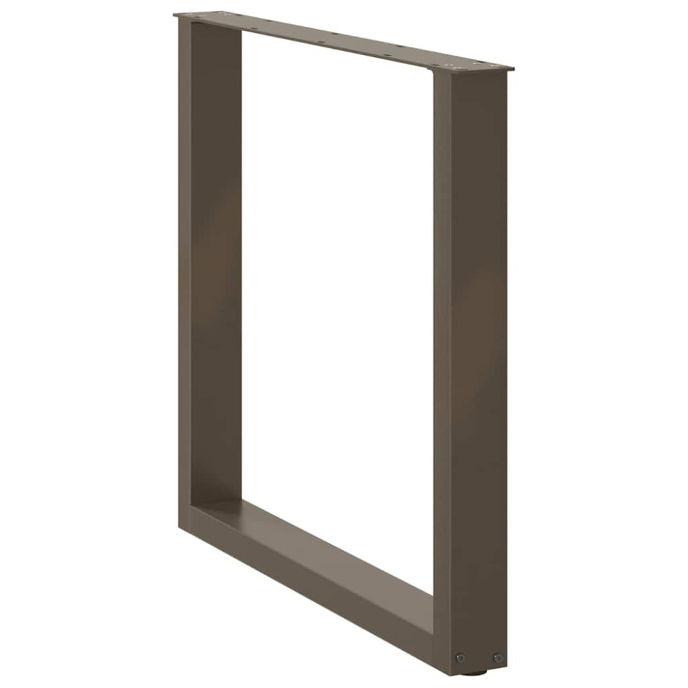 Produktbild för Matbordsben U-formade 2 st naturstål 90x(72-73) cm stål