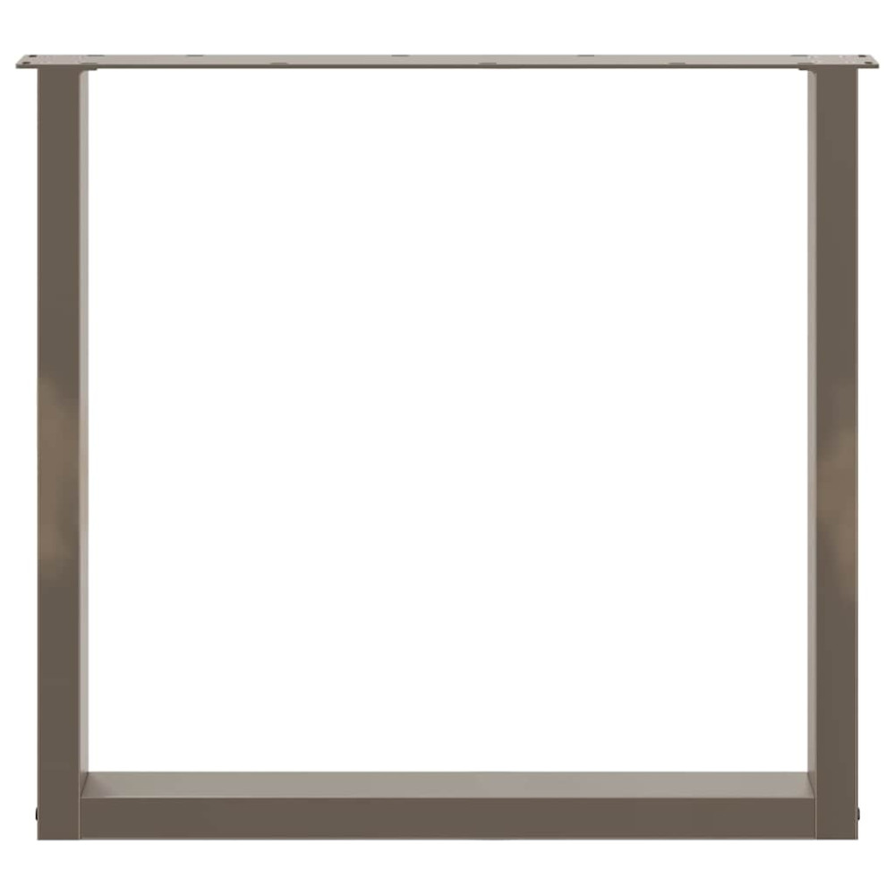 Produktbild för Matbordsben U-formade 2 st naturstål 90x(72-73) cm stål