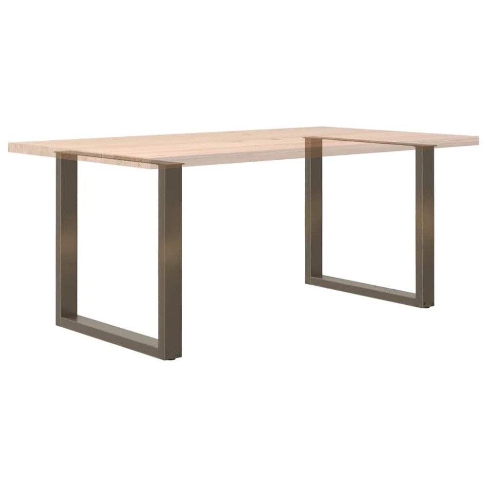 Produktbild för Matbordsben U-formade 2 st naturstål 90x(72-73) cm stål