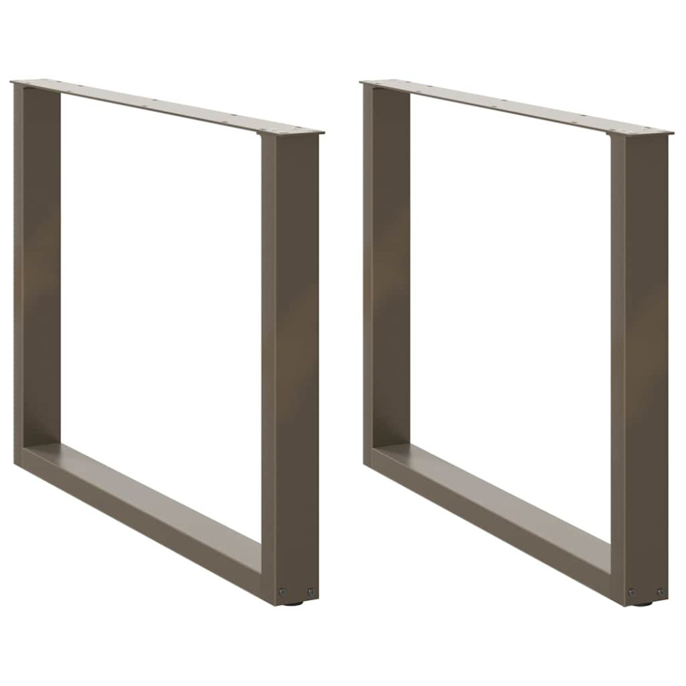 Produktbild för Matbordsben U-formade 2 st naturstål 100x(72-73) cm stål
