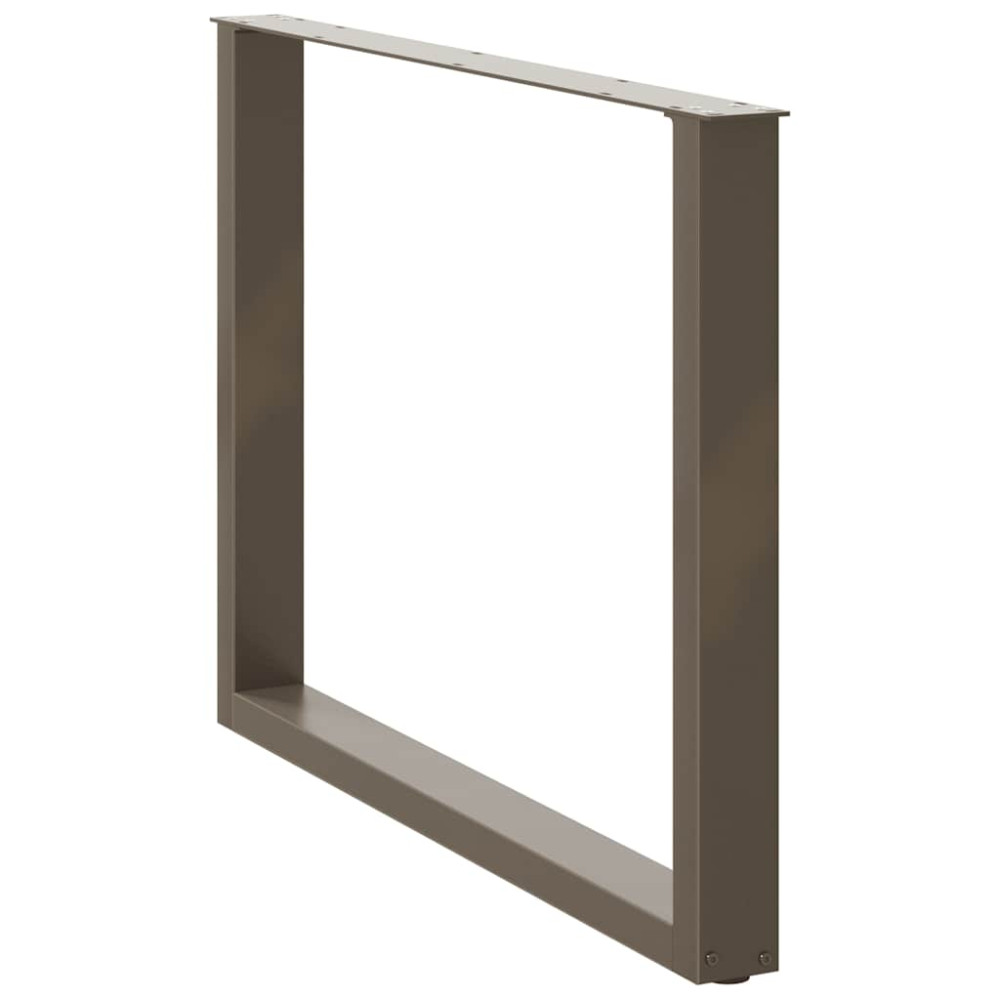 Produktbild för Matbordsben U-formade 2 st naturstål 100x(72-73) cm stål