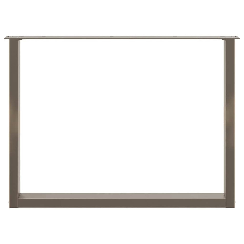 Produktbild för Matbordsben U-formade 2 st naturstål 100x(72-73) cm stål