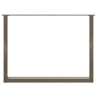 Produktbild för Matbordsben U-formade 2 st naturstål 100x(72-73) cm stål