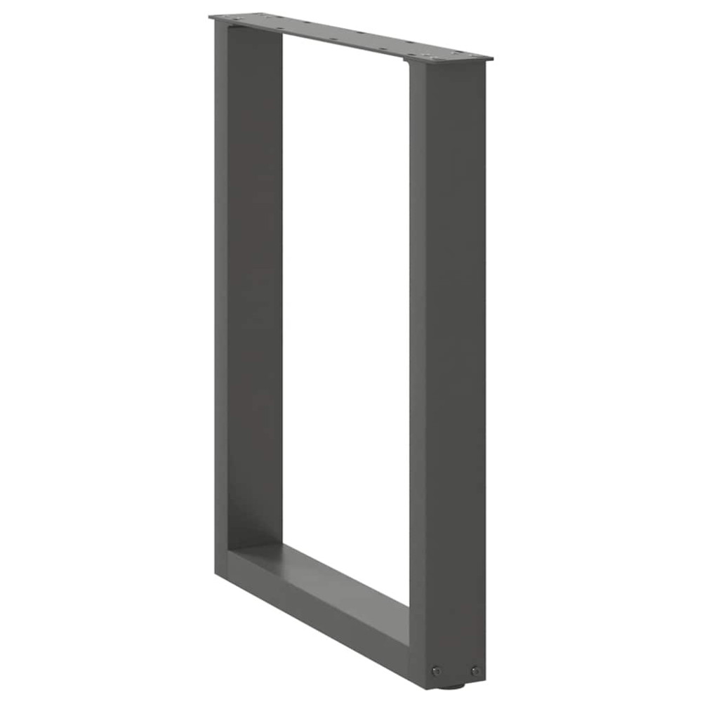 Produktbild för Matbordsben U-formade 3 st naturstål 70x(72-73) cm stål