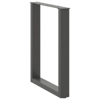 Produktbild för Matbordsben U-formade 3 st naturstål 70x(72-73) cm stål