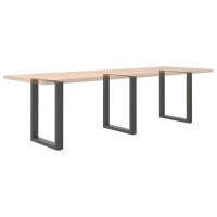 Produktbild för Matbordsben U-formade 3 st naturstål 70x(72-73) cm stål