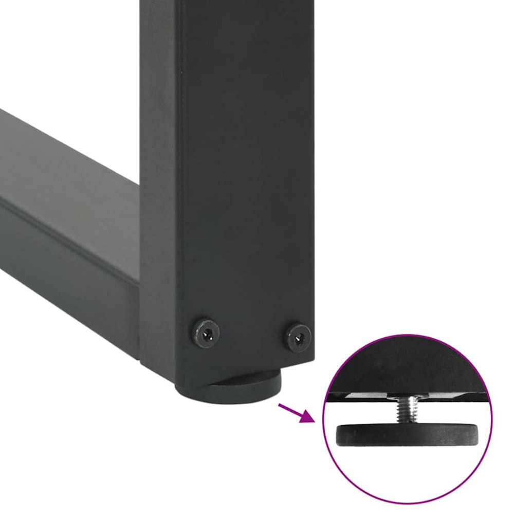 Produktbild för Matbordsben U-formade 3 st naturstål 70x(72-73) cm stål