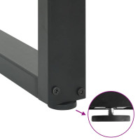 Produktbild för Matbordsben U-formade 3 st naturstål 70x(72-73) cm stål