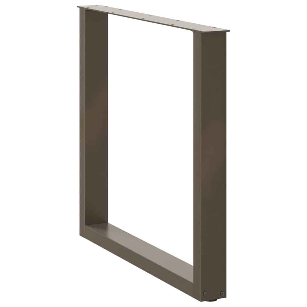 Produktbild för Matbordsben U-formade 3 st naturstål 80x(72-73) cm stål