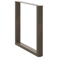 Produktbild för Matbordsben U-formade 3 st naturstål 80x(72-73) cm stål