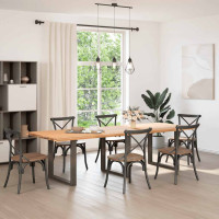Produktbild för Matbordsben U-formade 3 st naturstål 90x(72-73) cm stål