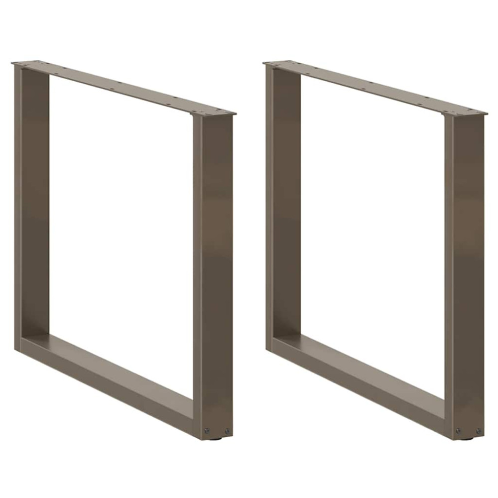 Produktbild för Matbordsben U-formade 3 st naturstål 100x(72-73) cm stål