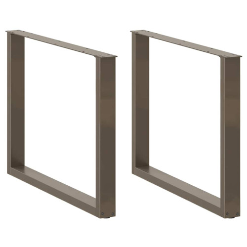 vidaXL Matbordsben U-formade 3 st naturstål 100x(72-73) cm stål