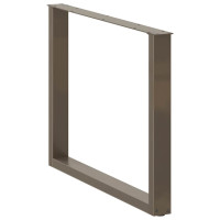 Produktbild för Matbordsben U-formade 3 st naturstål 100x(72-73) cm stål