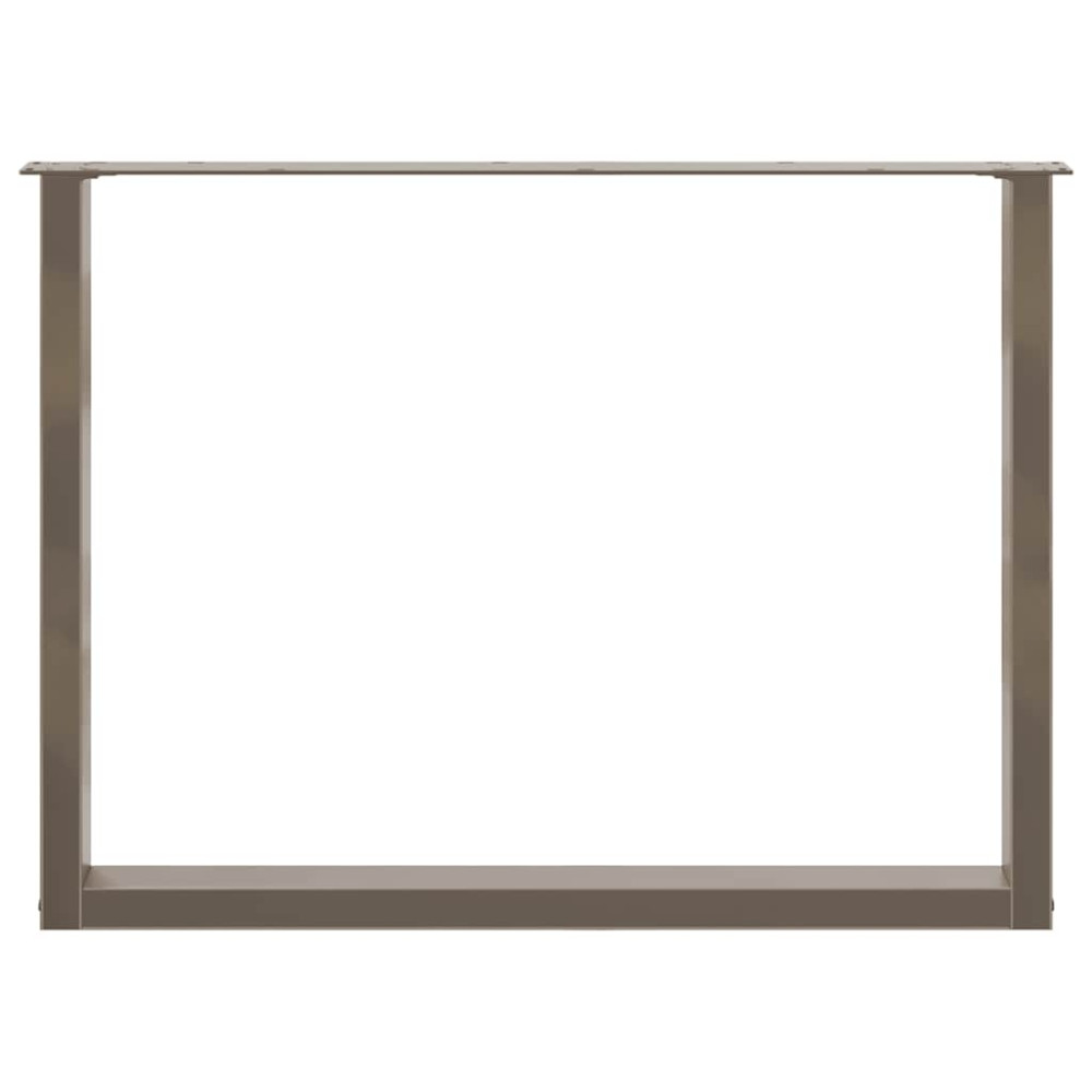 Produktbild för Matbordsben U-formade 3 st naturstål 100x(72-73) cm stål