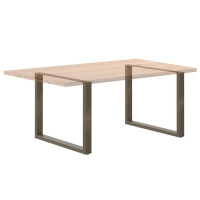 Produktbild för Matbordsben U-formade 3 st naturstål 100x(72-73) cm stål