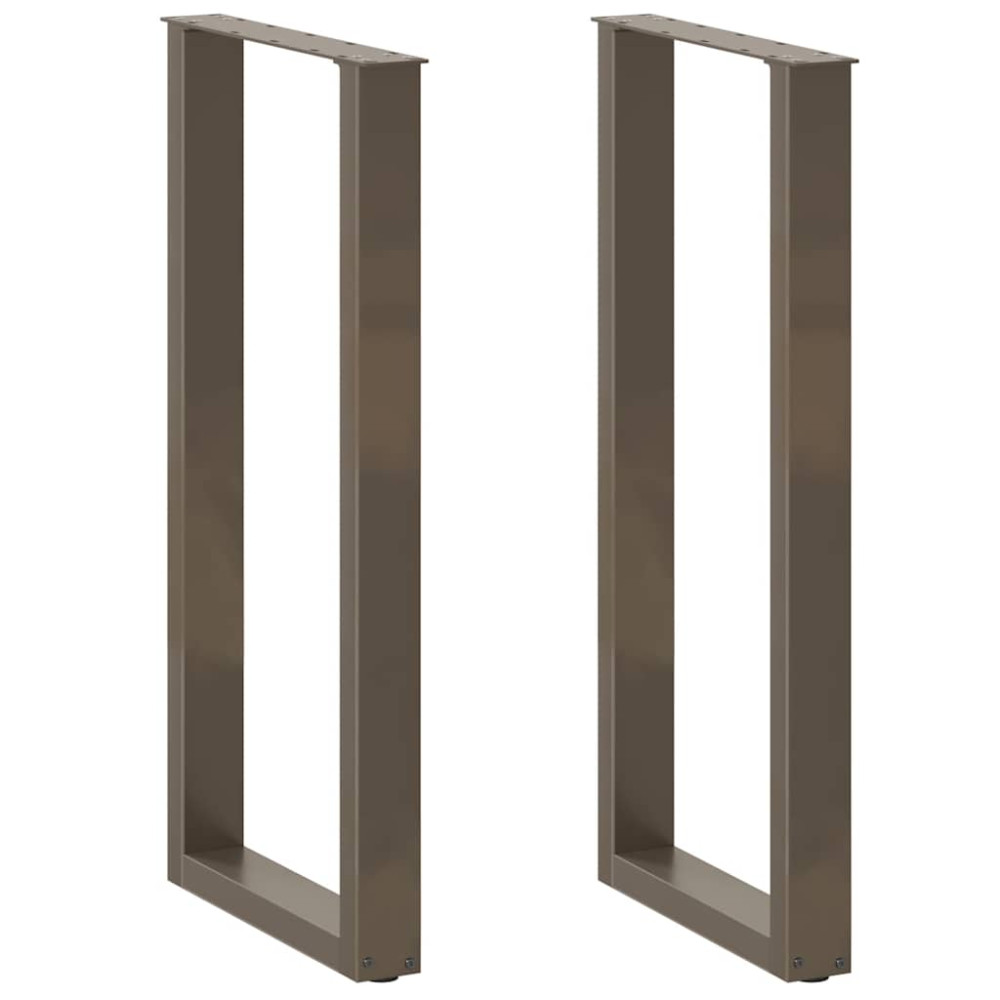 Produktbild för Barbordsben U-formade 2 st naturstål 40x(100-101) cm stål