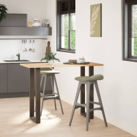Produktbild för Barbordsben U-formade 2 st naturstål 40x(100-101) cm stål