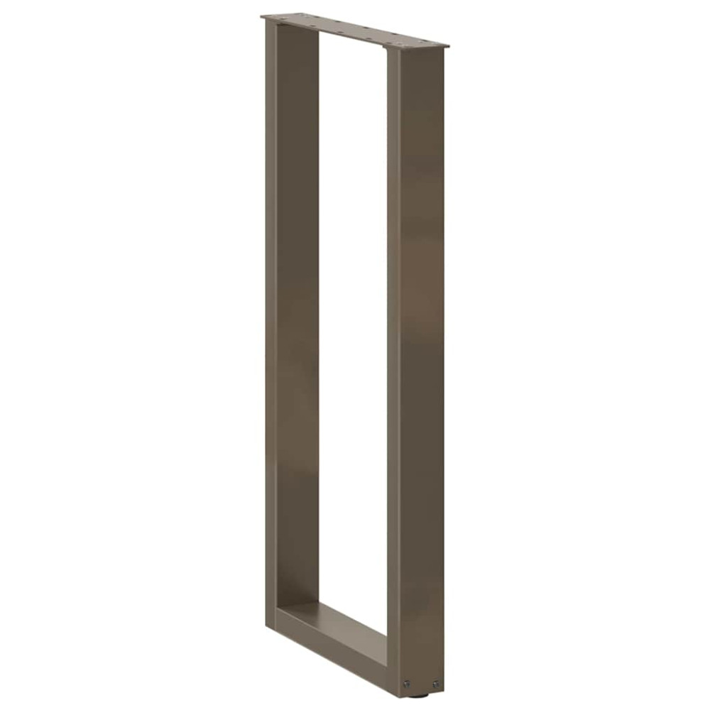Produktbild för Barbordsben U-formade 2 st naturstål 40x(100-101) cm stål