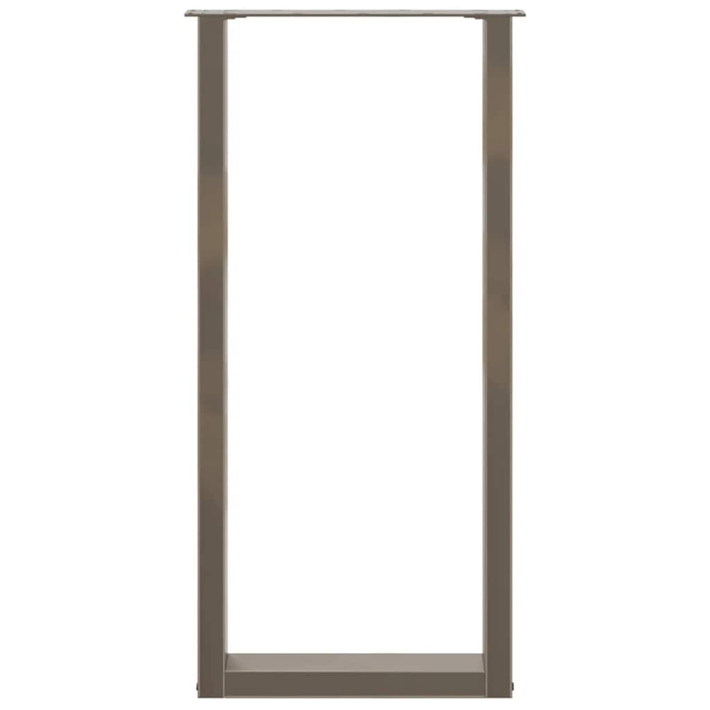 Produktbild för Barbordsben U-formade 2 st naturstål 40x(100-101) cm stål