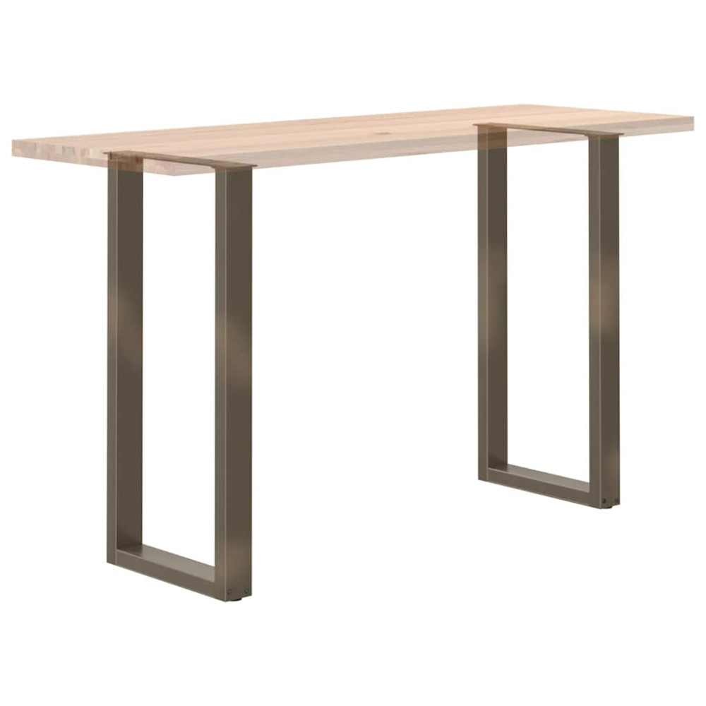 Produktbild för Barbordsben U-formade 2 st naturstål 40x(100-101) cm stål