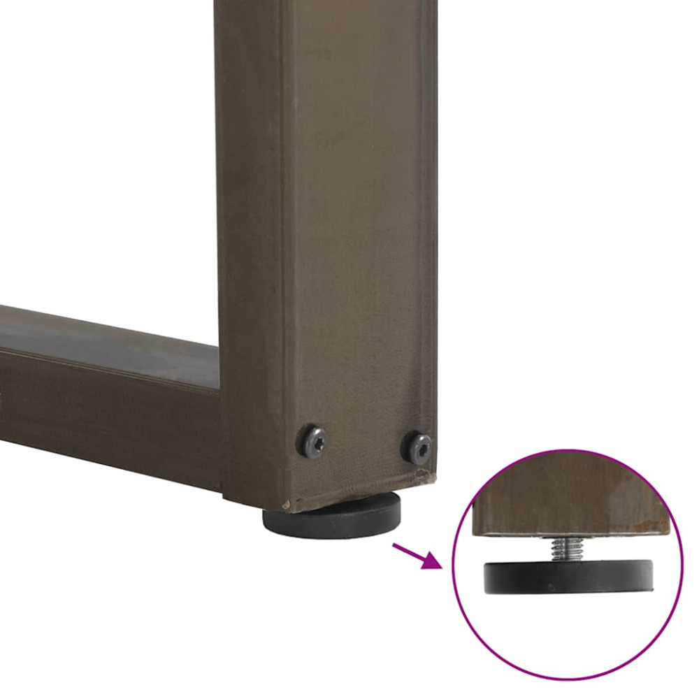 Produktbild för Barbordsben U-formade 2 st naturstål 40x(100-101) cm stål