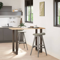 Produktbild för Barbordsben U-formade 2 st naturstål 60x(100-101) cm stål