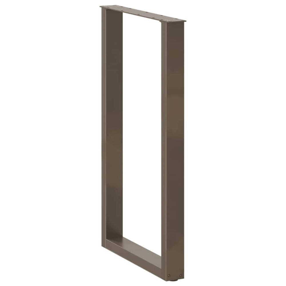 Produktbild för Barbordsben U-formade 2 st naturstål 60x(100-101) cm stål