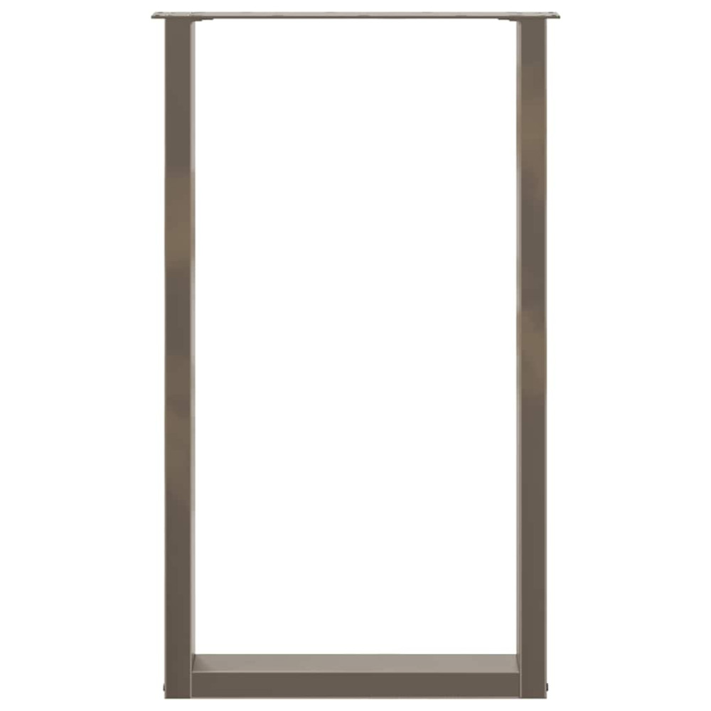Produktbild för Barbordsben U-formade 2 st naturstål 60x(100-101) cm stål