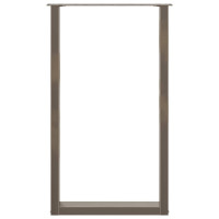 Produktbild för Barbordsben U-formade 2 st naturstål 60x(100-101) cm stål